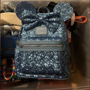 Loungefly Disney Parks Blue Sequin Backpack
